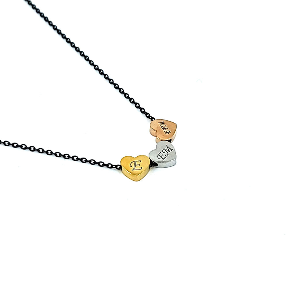 Mini heart pendant in stainless steel customizable with up to 10 characters
