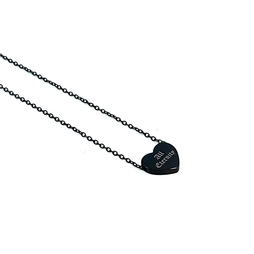 Heart pendant in stainless steel engraved with All Eternity