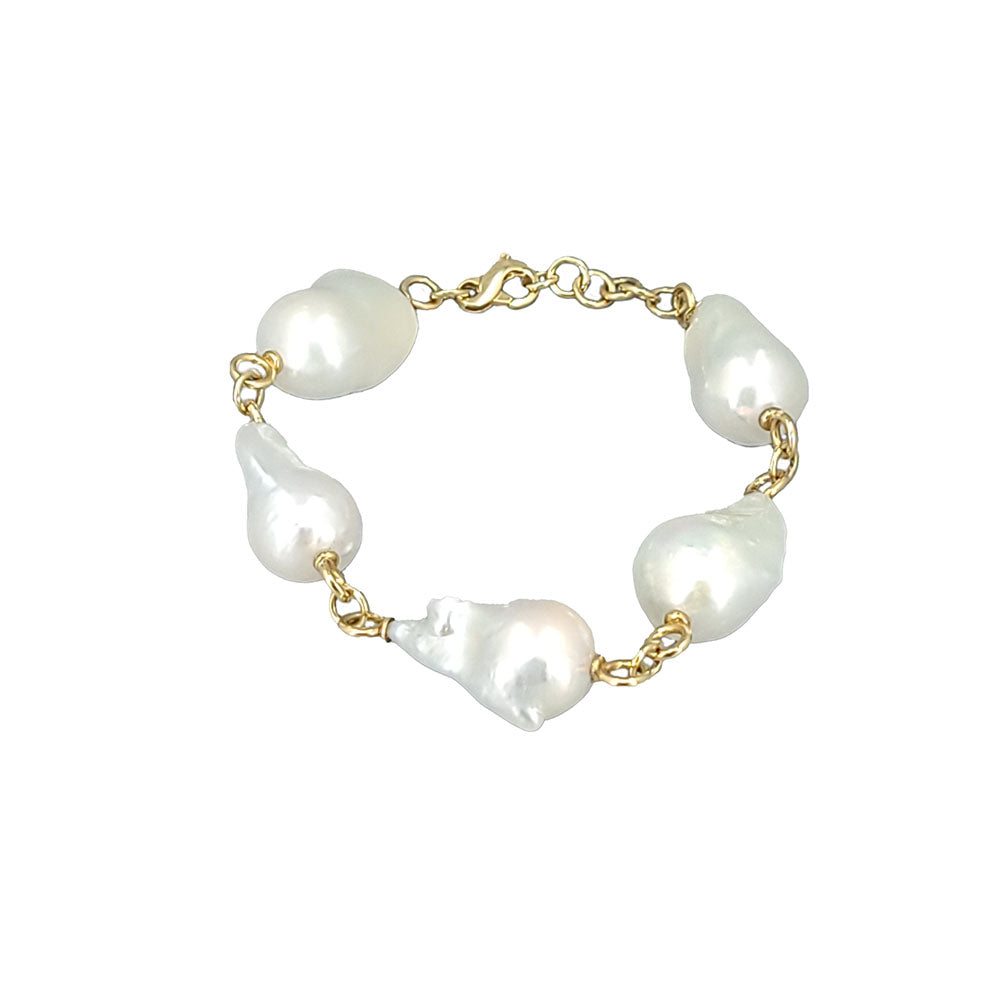 12.0mm-15.0mm Freshwater Pearl Nile Baroque Bracelet Natural / 7