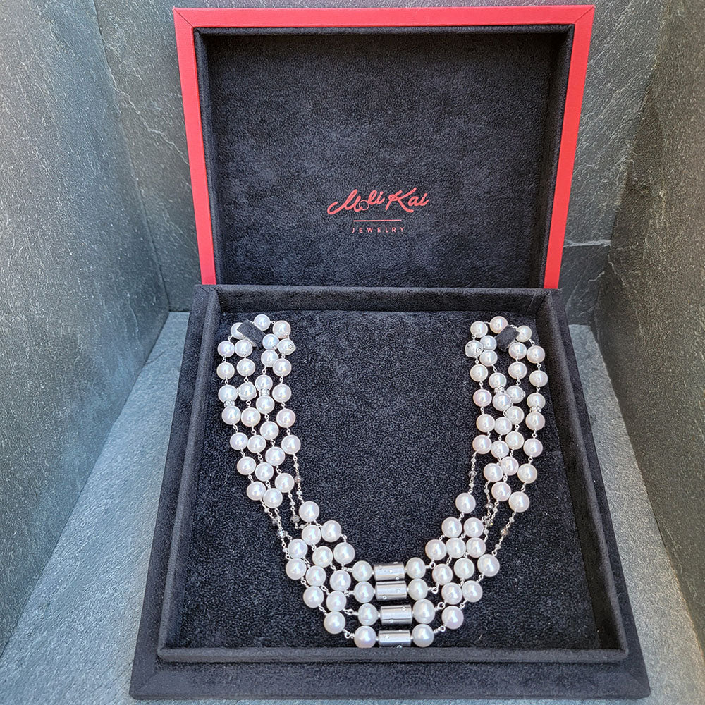 Freshwater Pearl Diamond Necklace