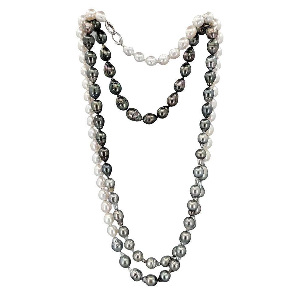 Antiques Atlas - Baroque South Sea Grey Pearl Necklace as360a945 / PN287 Antiques Atlas - Baroque South Sea Grey Pearl Necklace as360a945 / PN287