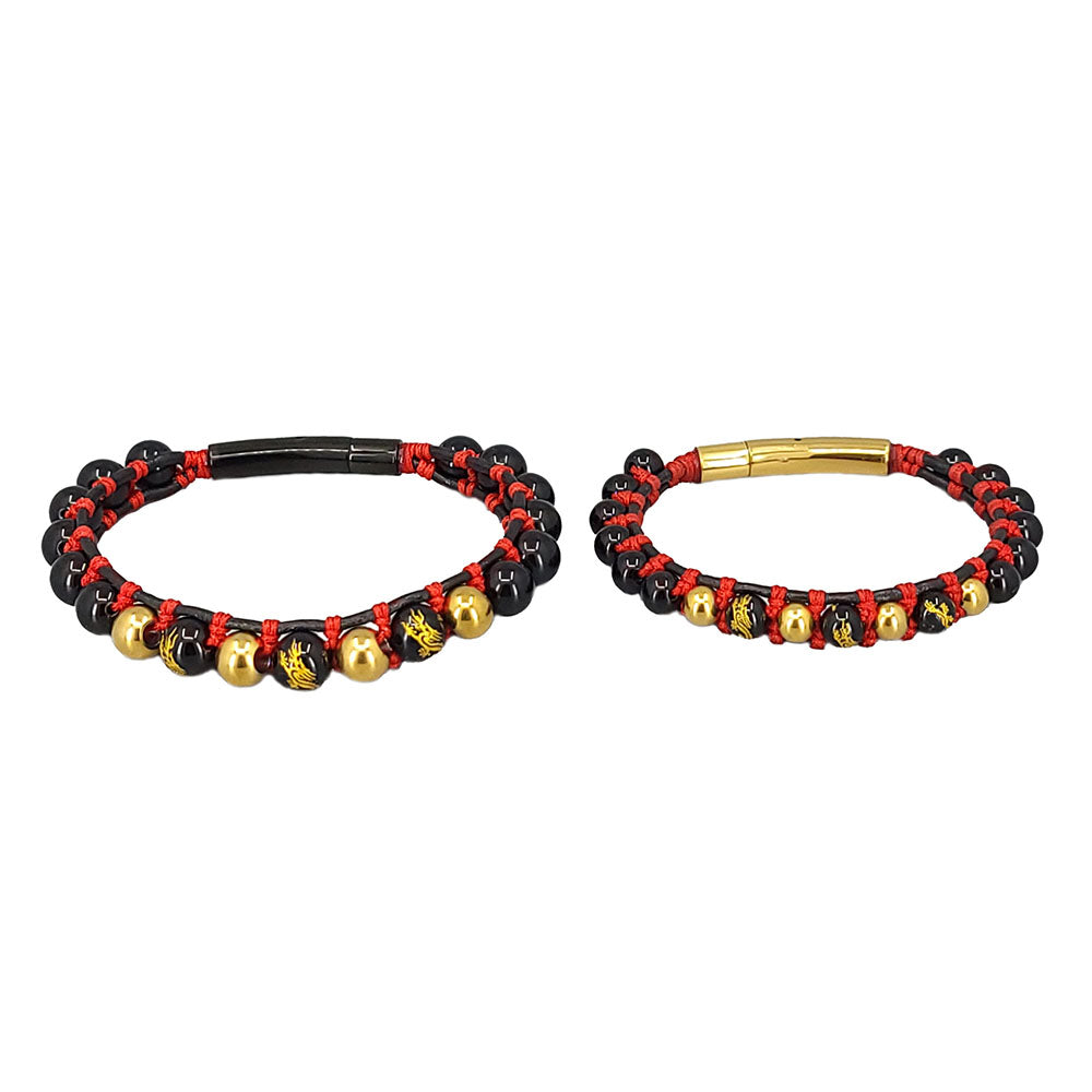 Black Onyx Carved Dragon Bracelet
