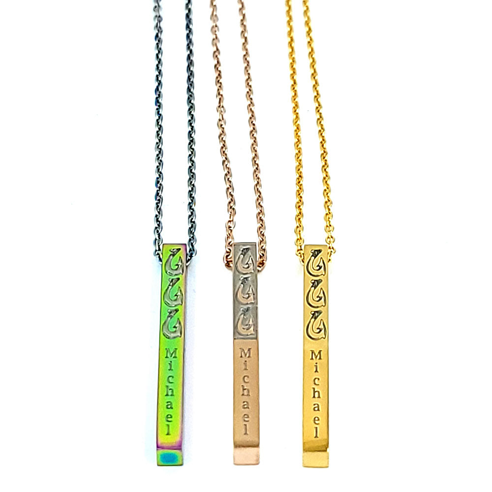 Makua Engraved Vertical Bar Pendant