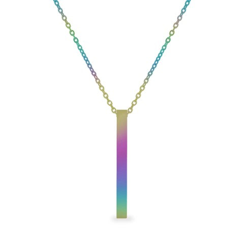 Maile Leaf Engraved Vertical Bar Pendant – Timeless Island Style