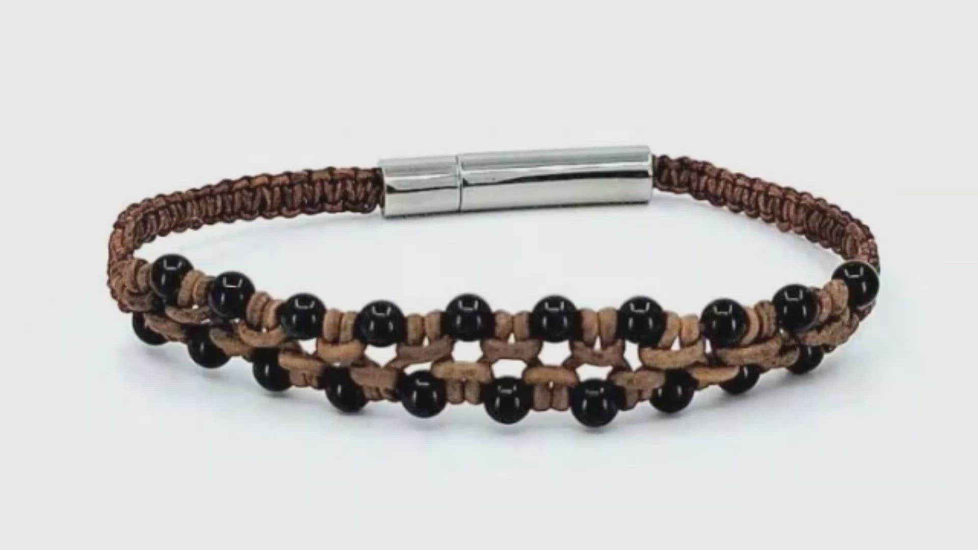 Onyx Leather Bracelet