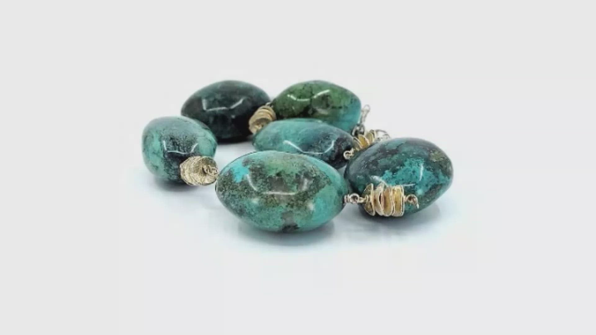 Turquoise Nugget Sterling Silver Necklace