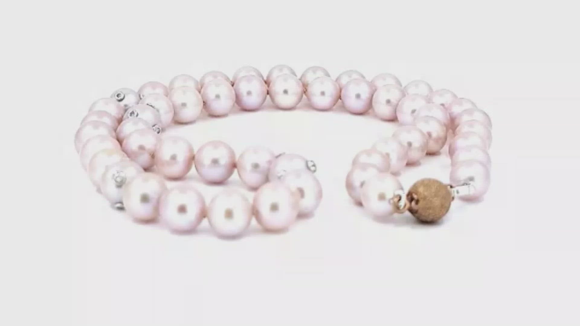 Freshwater Pink Pearl Diamond Necklace