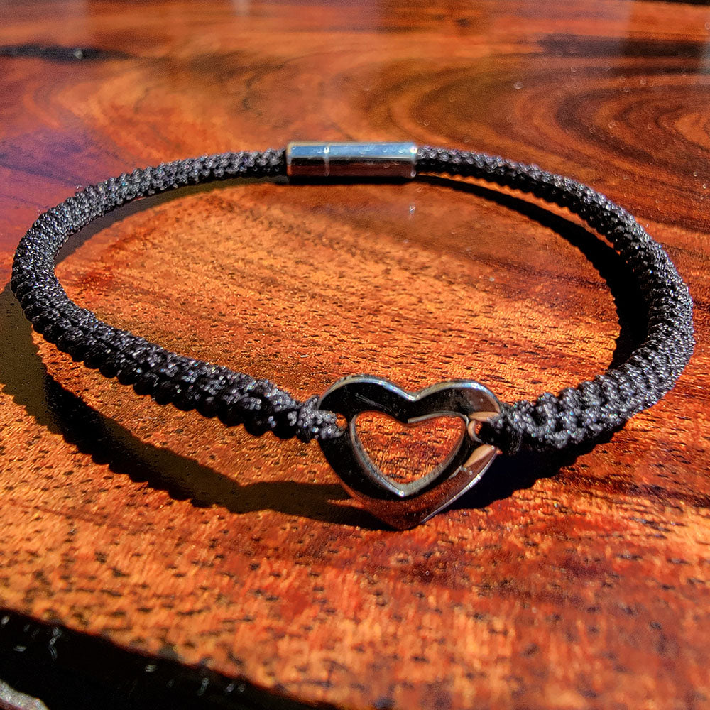 Mini Open Heart Cord Bracelet