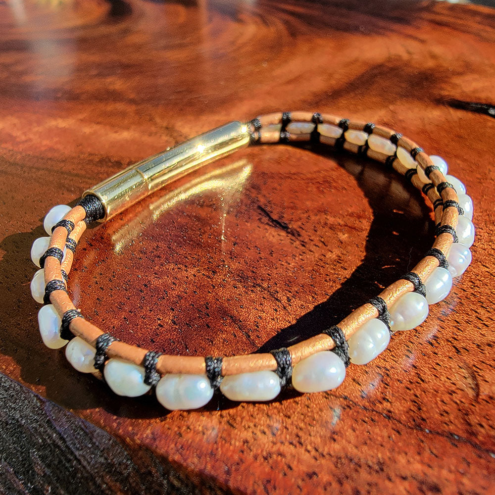 Freshwater Pearl Leather Bracelet